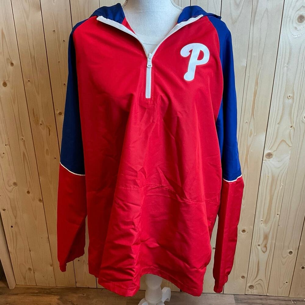Philadelphia Phillies Men's Windbreaker Jacket, Navy Blue and Red - Size 2XL - Picture 5 of 9